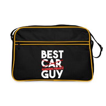 Best Running Female Guy Funny Runner Slogan - Retro Bag - black/gold - Front