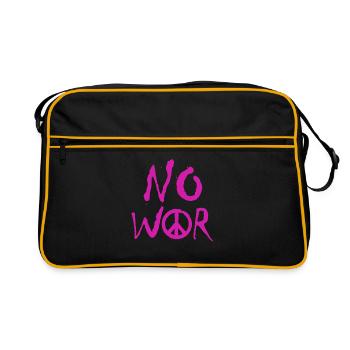 NO WAR – Statement for peace against war - Retro Bag - black/gold - Front