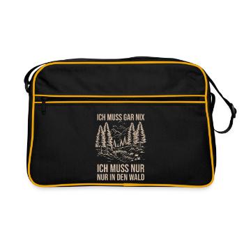 Jagd Jagen Waidmann Jäger - Retro Tasche - Schwarz/Gold - Vorne