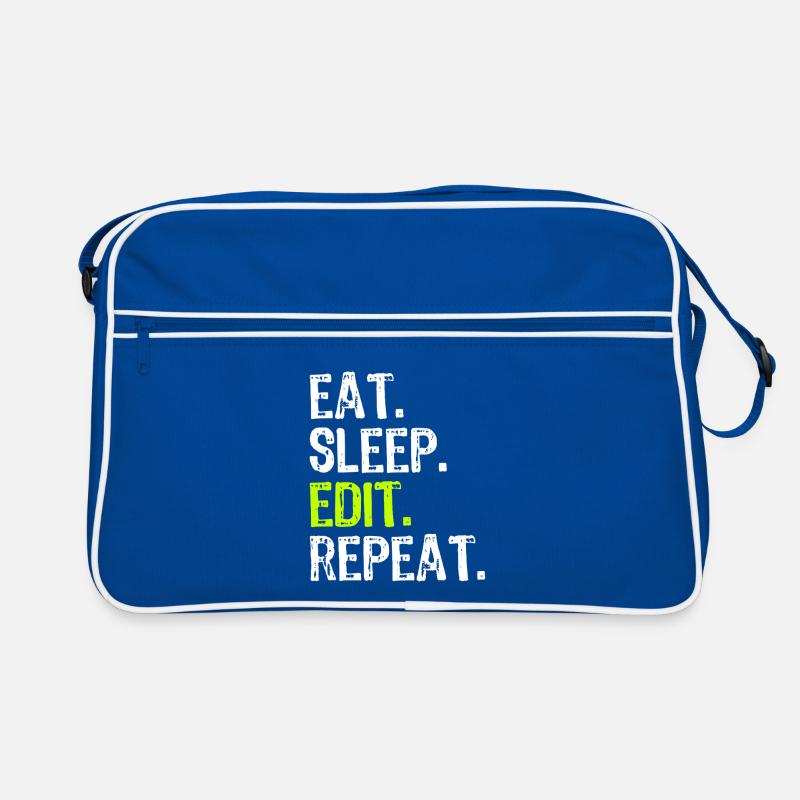 Eat Sleep Edit Repeat Retro Bag