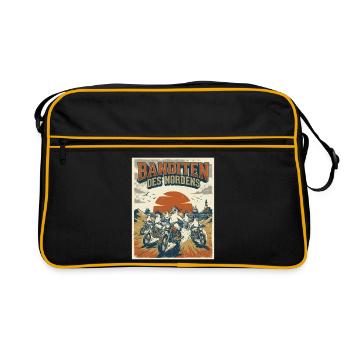 Banditen des Nordens Möwen Fischbrötchen Diebe  - Retro Tasche - Schwarz/Gold - Vorne