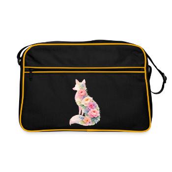 Silhouette florale pastel Fox - Sac Retro - noir/or - Devant