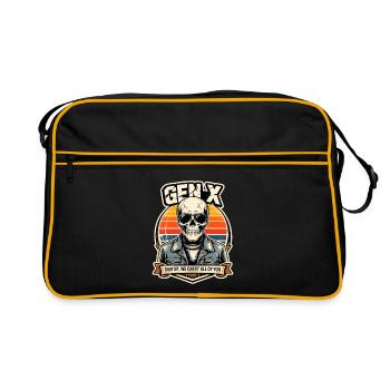 Skull Sunset Denim Rider - Retro Bag - black/gold - Front