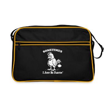 Sometimes I just fart. Men farting chicken - Retro Bag - black/gold - Front