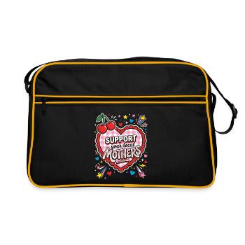Support local mothers - Retro Bag - black/gold - Front