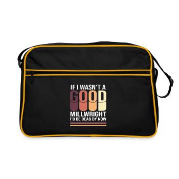 CNC Mechaniker Maschinenbau Schlosser - Retro Tasche - Schwarz/Gold - Vorne