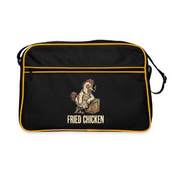 Poulet rétro : poulet frit - Sac Retro - noir/or - Devant