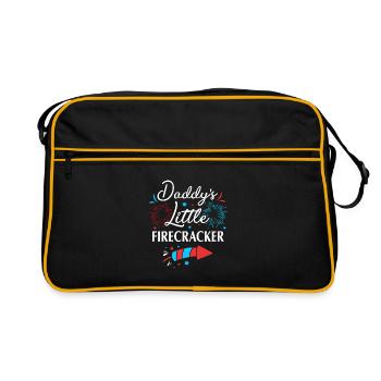 Baby Party Juli Werdender Papa - Retro Tasche - Schwarz/Gold - Vorne