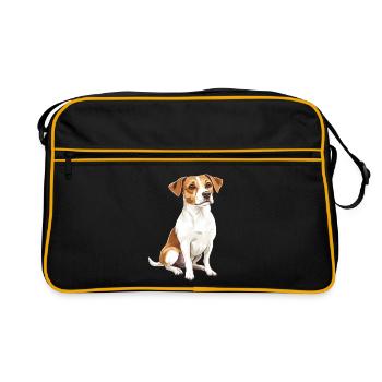 Jack Russel Terrier Design Illustration - Retro Bag - black/gold - Front