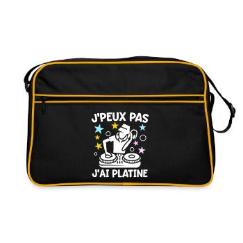 J'peux Pas J'ai Platine Humour DJ Disc Jockey Fun - Sac Retro - noir/or - Devant