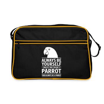 Parrot Sayings Parrot Funny Parrot Gift - Retro Bag - black/gold - Front