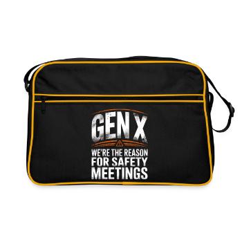Gen X Security Meetings Saying - Retro Bag - black/gold - Front