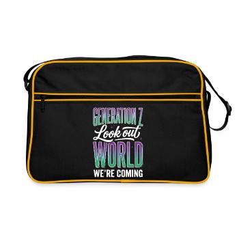 Monde de la Génération Z - Sac Retro - noir/or - Devant