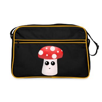 Un copain champignon Kawaii avec des points - Sac Retro - noir/or - Devant