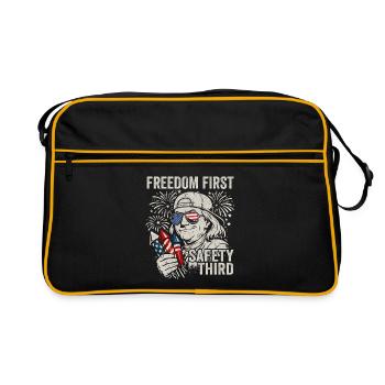 La liberté d’abord, la sécurité en troisième place, Fra - Sac Retro - noir/or - Devant