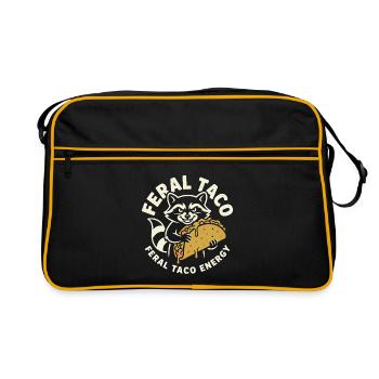 Feral Taco Energy Raccoon Motif - Retro Bag - black/gold - Front