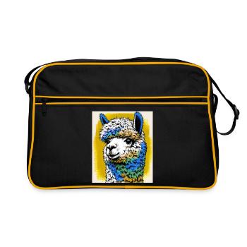 Alpaka - Retro Tasche - Schwarz/Gold - Vorne