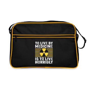Radiologie Nuklear Atom Nuklearmedizin - Retro Tasche - Schwarz/Gold - Vorne