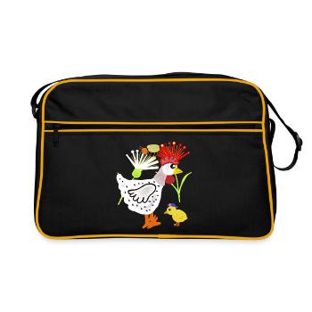 Fleurs de poulet poussin Poulet Retro Kids - Sac Retro - noir/or - Devant