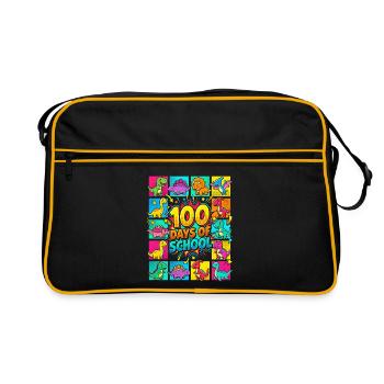 Dino Bunt: 100 Days of School - Retro Bag - black/gold - Front