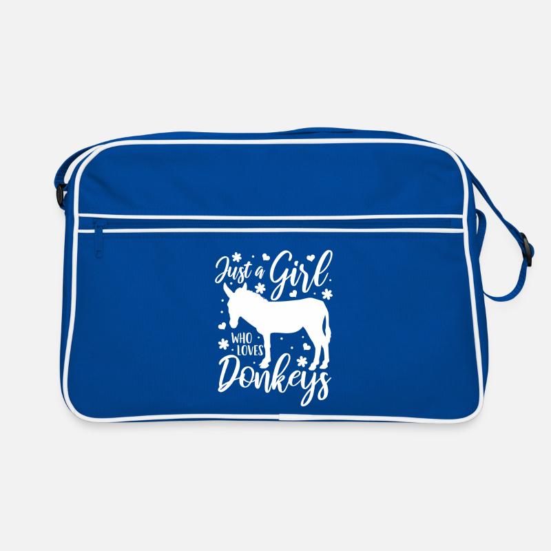 Nur ein Mädchen, das Esel liebt Retro Tasche