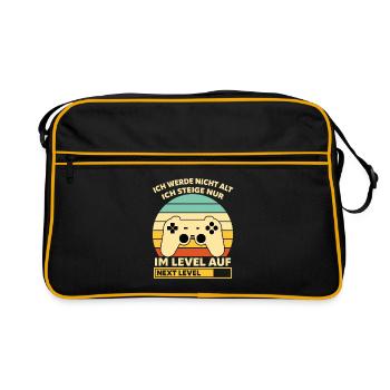 Levelaufstieg Retro-Controller Design - Retro Tasche - Schwarz/Gold - Vorne