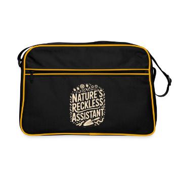 Nature's Reckless Assistant - Retro Bag - black/gold - Front