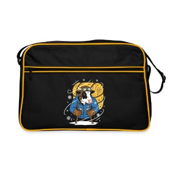Winterlumberjack Kuh - Retro Tasche - Schwarz/Gold - Vorne