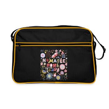 Namaste Home Today Folk Art Floral - Retro Tasche - Schwarz/Gold - Vorne