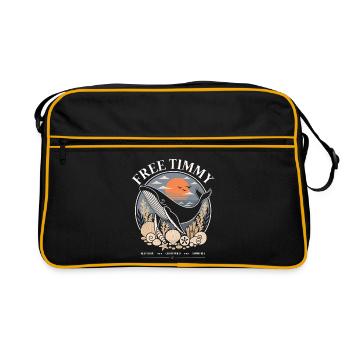 Buckelwal Timmy Hope Statement Merch - Retro Tasche - Schwarz/Gold - Vorne