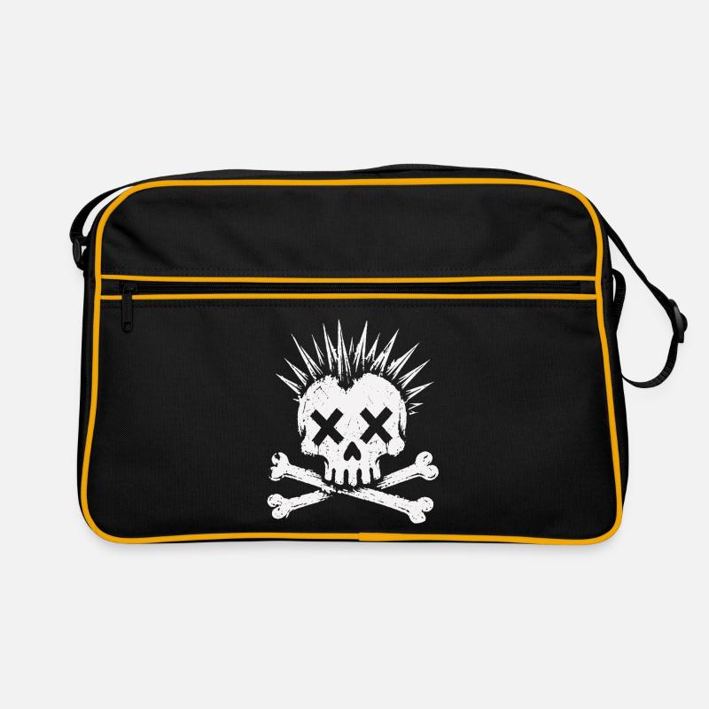 Punk Skull Mohawk Rock Alternative Shirt Retro Tasche