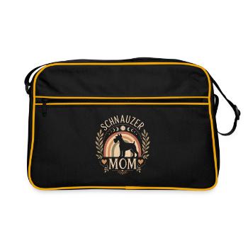 Schnauzer Mom Vintage Arc-en-ciel - Sac Retro - noir/or - Devant