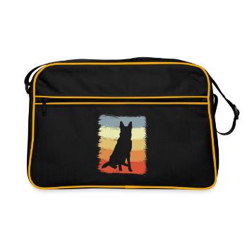 Retro Deutscher Schäferhund - Retro Tasche - Schwarz/Gold - Vorne