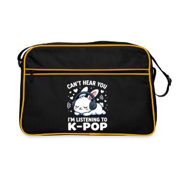Je ne t’entends pas, j’écoute de la musique de fans de K-Pop - Sac Retro - noir/or - Devant