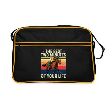 Meilleur humour de course hippique de deux minutes - Sac Retro - noir/or - Devant