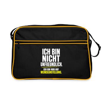 Ich bin nicht unfreundlich – Werkseinstellung - Retro Tasche - Schwarz/Gold - Vorne