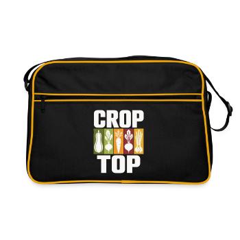 Gemüse Icons Crop Top Design - Retro Tasche - Schwarz/Gold - Vorne