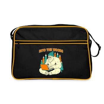 Ordinateur portable Sasquatch dans les bois - Sac Retro - noir/or - Devant