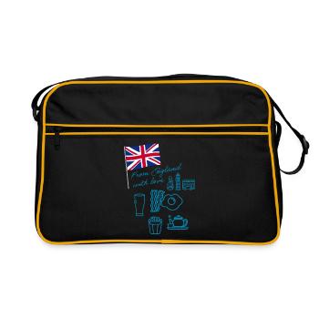EXANGLIA (Blau) - Retro Tasche - Schwarz/Gold - Vorne