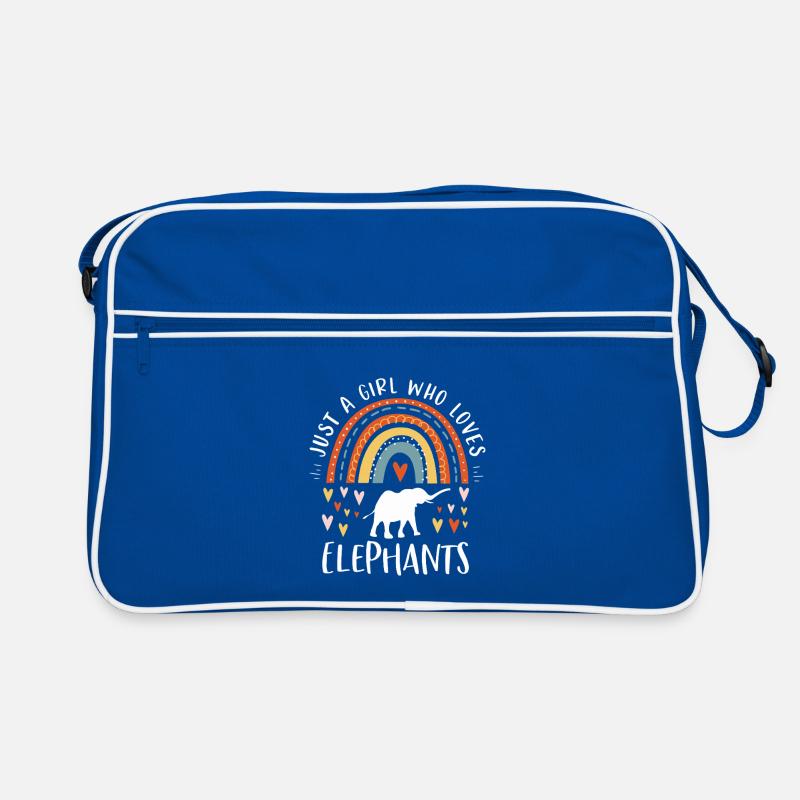 Nur ein Mädchen, das Elefanten liebt Retro Tasche