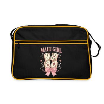 Mahj Girl Mahjong Lover Mahjong Player - Retro Bag - black/gold - Front