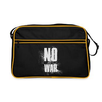 PAS DE GUERRE – Déclaration pour la paix contre la guerre - Sac Retro - noir/or - Devant
