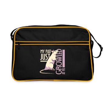 Rat, rat de maison, propriétaire de rats, amoureux des rats - Sac Retro - noir/or - Devant