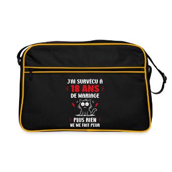 18 ans de mariage - Sac Retro - noir/or - Devant