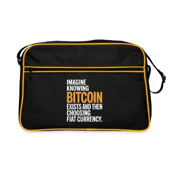 Bitcoin Imaginez savoir que Bitcoin existe crypto BTC - Sac Retro - noir/or - Devant