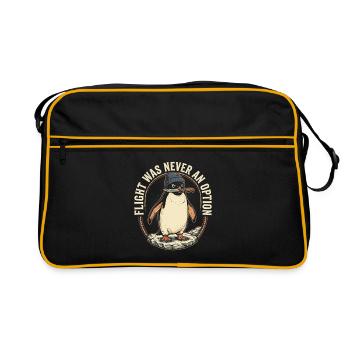 Penguin mit Messer – Eiswitz - Retro Bag - black/gold - Front