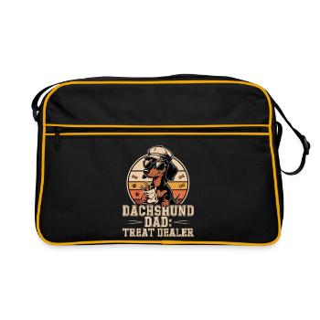 Père teckel dealer de friandises - Sac Retro - noir/or - Devant