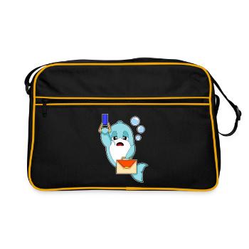 Delfin Sekretärin Handtasche Büro - Retro Tasche - Schwarz/Gold - Vorne