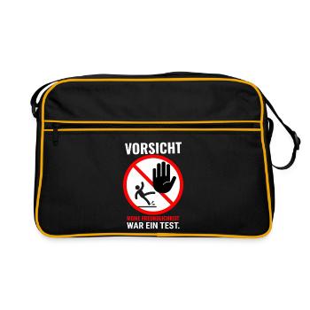 Freundlichkeit War Test - Retro Tasche - Schwarz/Gold - Vorne