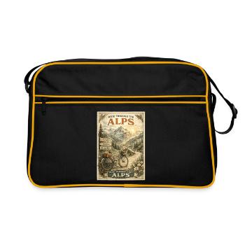 Cycling Through The Swiss Alps Vintage Travel - Retro Bag - black/gold - Front